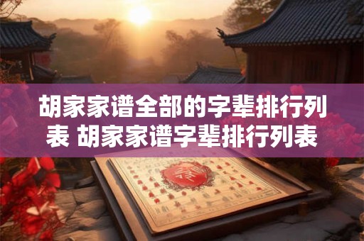 胡家家谱全部的字辈排行列表 胡家家谱字辈排行列表有哪些