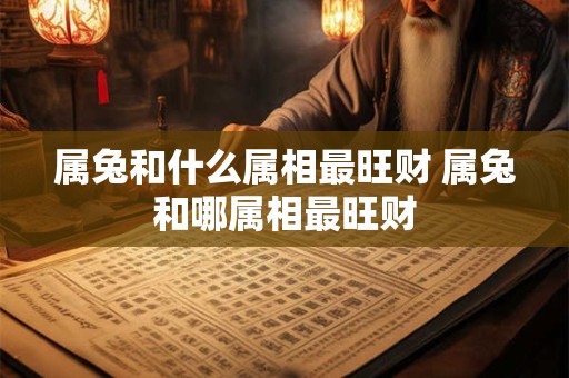 属兔和什么属相最旺财 属兔和哪属相最旺财
