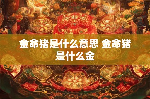 金命猪是什么意思 金命猪是什么金