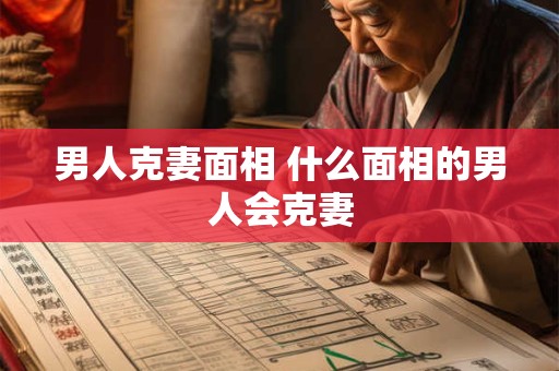 男人克妻面相 什么面相的男人会克妻