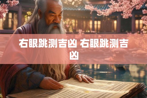 右眼跳测吉凶 右眼跳测吉凶