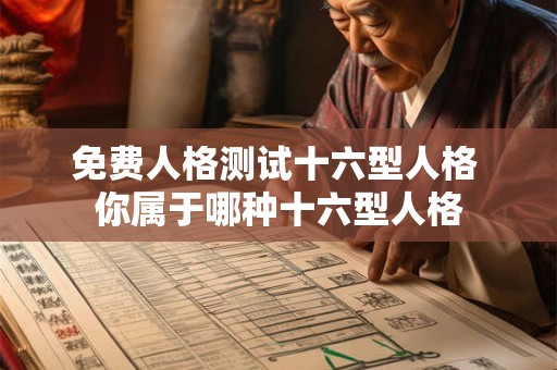 免费人格测试十六型人格 你属于哪种十六型人格