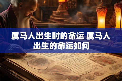 属马人出生时的命运 属马人出生的命运如何