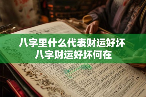 八字里什么代表财运好坏 八字财运好坏何在