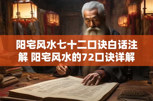 阳宅风水七十二口诀白话注解 阳宅风水的72口诀详解