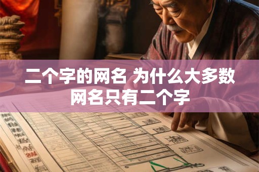 二个字的网名 为什么大多数网名只有二个字