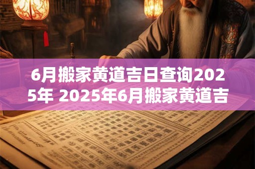 6月搬家黄道吉日查询2025年 2025年6月搬家黄道吉日查询