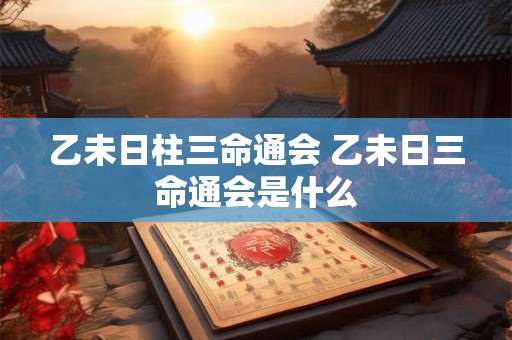 乙未日柱三命通会 乙未日三命通会是什么