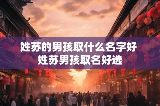 姓苏的男孩取什么名字好 姓苏男孩取名好选
