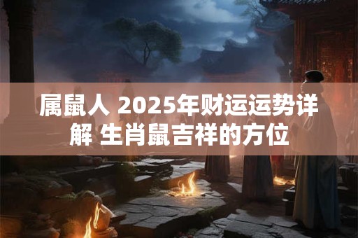 属鼠人 2025年财运运势详解 生肖鼠吉祥的方位