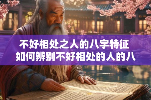 不好相处之人的八字特征 如何辨别不好相处的人的八字