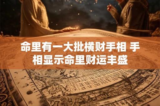 命里有一大批横财手相 手相显示命里财运丰盛