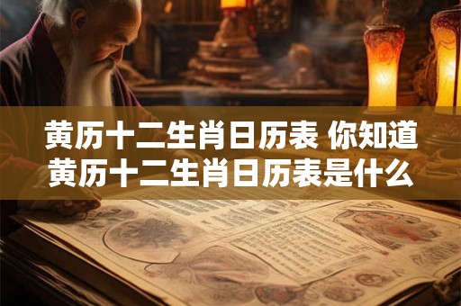 黄历十二生肖日历表 你知道黄历十二生肖日历表是什么吗