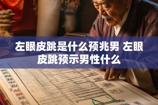 左眼皮跳是什么预兆男 左眼皮跳预示男性什么