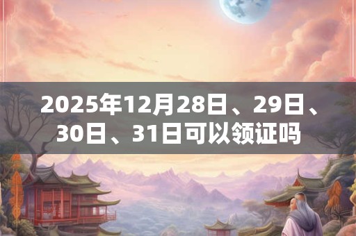 2025年12月28日、29日、30日、31日可以领证吗