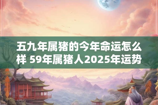 五九年属猪的今年命运怎么样 59年属猪人2026年运势如何
