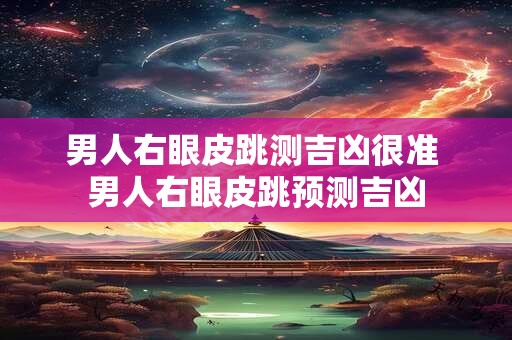 男人右眼皮跳测吉凶很准 男人右眼皮跳预测吉凶