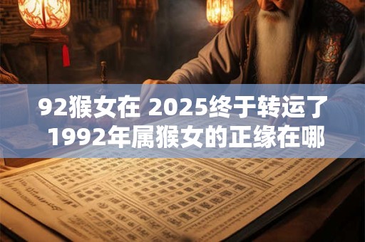92猴女在 2025终于转运了 1992年属猴女的正缘在哪年