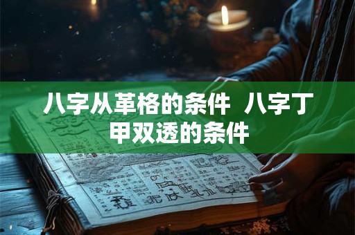 八字从革格的条件  八字丁甲双透的条件