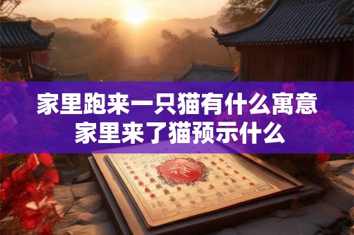 家里跑来一只猫有什么寓意 家里来了猫预示什么 家里跑来一只猫有什么寓意 家里来了猫预示什么