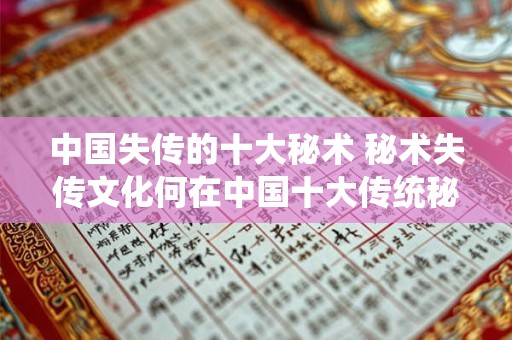 中国失传的十大秘术 秘术失传文化何在中国十大传统秘术去哪了