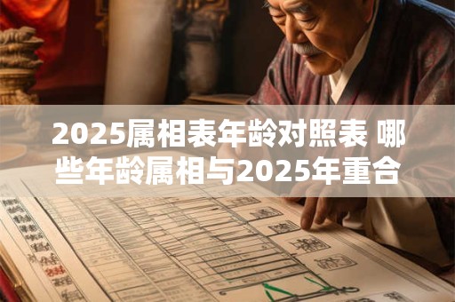 2025属相表年龄对照表 哪些年龄属相与2025年重合