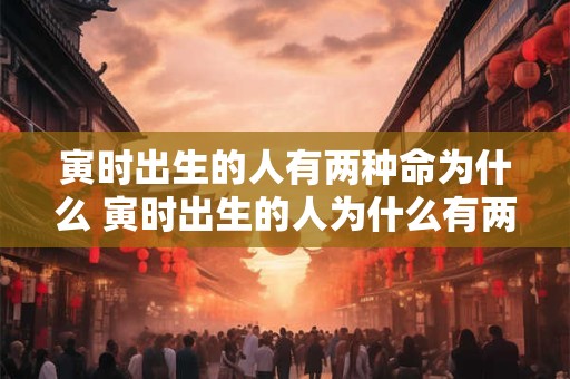寅时出生的人有两种命为什么 寅时出生的人为什么有两种命