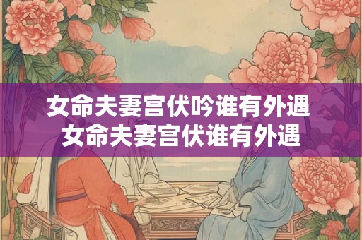 女命夫妻宫伏吟谁有外遇 女命夫妻宫伏谁有外遇