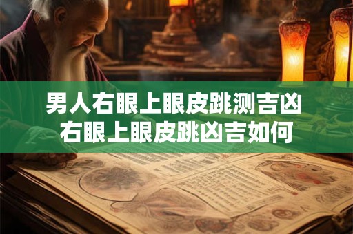 男人右眼上眼皮跳测吉凶 右眼上眼皮跳凶吉如何