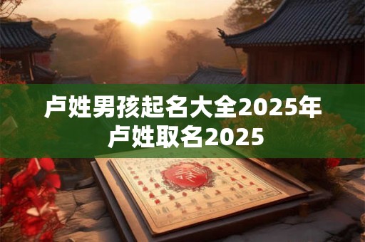 卢姓男孩起名大全2025年 卢姓取名2025