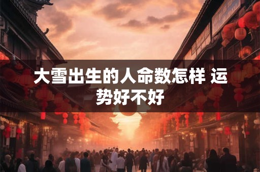 大雪出生的人命数怎样 运势好不好