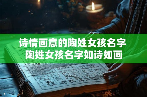 诗情画意的陶姓女孩名字 陶姓女孩名字如诗如画