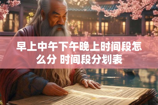 早上中午下午晚上时间段怎么分 时间段分划表