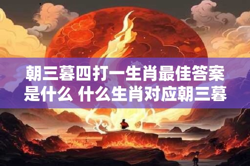 朝三暮四打一生肖最佳答案是什么 什么生肖对应朝三暮四