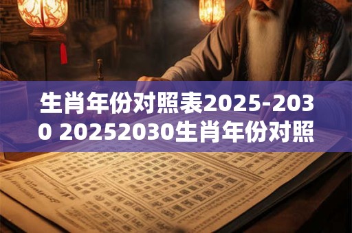 生肖年份对照表2025-2030 20252030生肖年份对照表