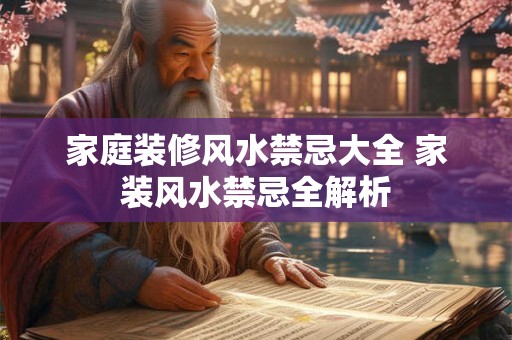 家庭装修风水禁忌大全 家装风水禁忌全解析