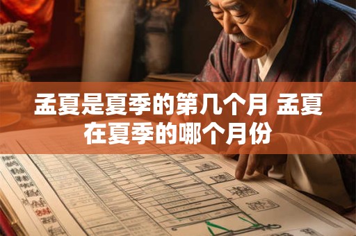 孟夏是夏季的第几个月 孟夏在夏季的哪个月份