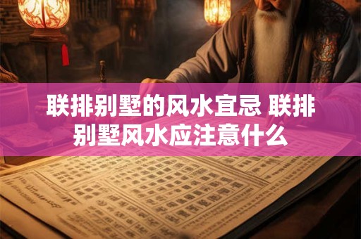联排别墅的风水宜忌 联排别墅风水应注意什么