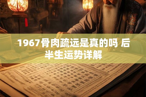 1967骨肉疏远是真的吗 后半生运势详解