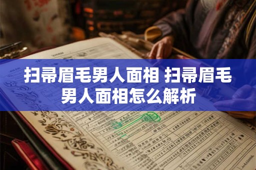 扫帚眉毛男人面相 扫帚眉毛男人面相怎么解析