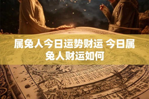 属兔人今日运势财运 今日属兔人财运如何