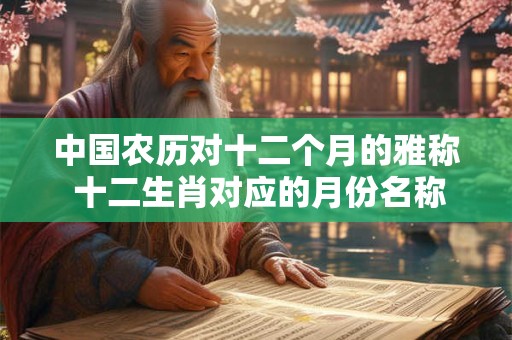 中国农历对十二个月的雅称 十二生肖对应的月份名称是什么