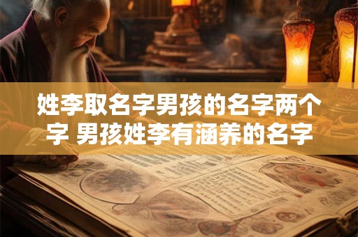 姓李取名字男孩的名字两个字 男孩姓李有涵养的名字
