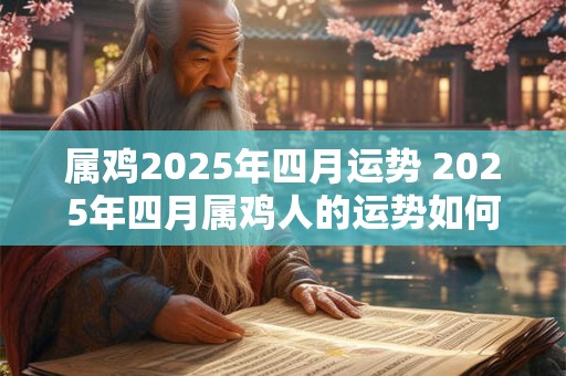 属鸡2025年四月运势 2025年四月属鸡人的运势如何