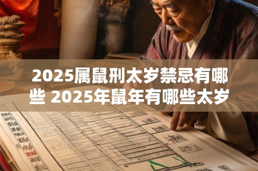 2025属鼠刑太岁禁忌有哪些 2025年鼠年有哪些太岁禁忌