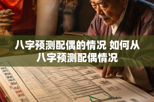 八字预测配偶的情况 如何从八字预测配偶情况