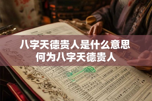 八字天德贵人是什么意思 何为八字天德贵人