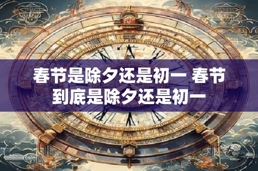 春节是除夕还是初一 春节到底是除夕还是初一