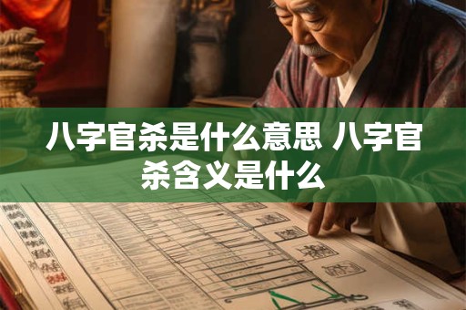 八字官杀是什么意思 八字官杀含义是什么