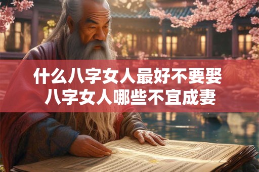 什么八字女人最好不要娶 八字女人哪些不宜成妻